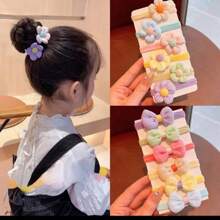 6入組女孩用鬢結,彈性髮帶,馬尾夾髮箍 - 無色 - 查看 2