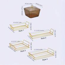 2/3/4/6入組水果沙拉盤、零食盒、透明方形甜品罐、分隔式食物儲存保存盒帶蓋、豪華風格水果盤 - 金色 - 查看 7