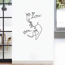 1pc Creative Sketch Lover Face Wall Sticker - Multicolor - View 3