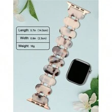 1pc Stylish Elastic Resin Watch Strap Compatible With Apple Watch Ultra2/1, S9/8/7/6/Se/5/4/3/2/1 In Size (49/45/44/40/41/42/38) Is Waterproof, Wearable And Easy To Wear - Ginger - View 4