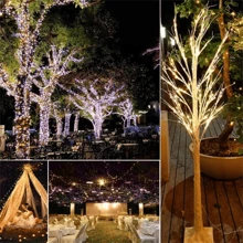 Guirnalda de luces LED con cortina USB, luces de cadena decorativas de hadas para Navidad, decoración navideña, decoración de boda, luces navideñas para exteriores