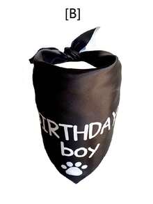 1入寵物生日領巾狗貓流口水圍巾,歐美時尚可愛寵物戶外三角巾 - 黑色 - 查看 4