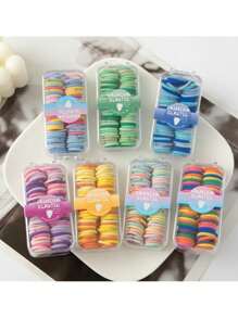 60 件迷你彩色弹性环形发带，适合日常使用和任何场合休闲马尾辫发绳 - 彩色 - 查看 8
