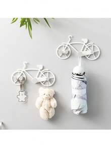 1 件無損掛鉤,附強力黏合劑,適用於門、牆壁、浴室和廚房鑰匙,無痕釘 - 白色 - 查看 4