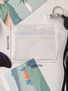 1入組透明塑膠卡片夾和防水識別證套,配黑色掛繩、可伸縮卡卷和皮帶夾 - 無色 - 查看 5