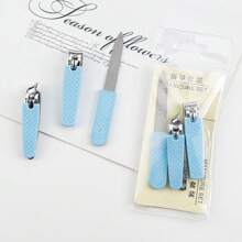 3入組完整的修甲美甲套裝,適用於家庭和旅行！ 包括指甲刀套裝,指甲剪,指甲舞台,鉗子,指甲藝術工具,禮品盒 - 藍色 - 查看 1