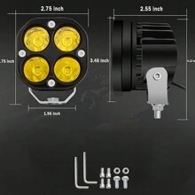 2 件装汽车 LED 工作灯 3500K 3 英寸 LED 吊灯 40W 60000LM 琥珀色越野驾驶灯汽车灯条沟槽灯适用于 SUV ATV 卡车船拖拉机 Hunter 叉车挖掘机车辆摩托车 - amber - 查看 3