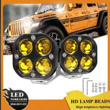 2 件装汽车 LED 工作灯 3500K 3 英寸 LED 吊灯 40W 60000LM 琥珀色越野驾驶灯汽车灯条沟槽灯适用于 SUV ATV 卡车船拖拉机 Hunter 叉车挖掘机车辆摩托车 - amber - 查看 2