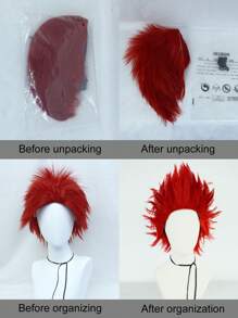 Tóc giả tổng hợp Cosplay ngắn - Đỏ - Xem 8