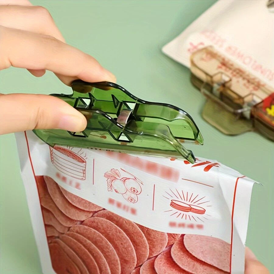 1pc Luxury Strong Household Food Sealing Clip For Plastic Bags - Perfect For Milk Powder, Tea Leaves And Snack Packets - Dark Green 1PC - View 1