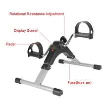 Mini Escaladora Elíptica Pasos Ligas Resistencia Fitness Gym, con pantalla LCD Bicicleta de ciclismo interior Aparato de cinta de correr paso a paso para el hogar Oficina Gimnasio - Blanco - Ver 3