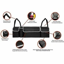 Large Car Boot Organiser Back Seat Hanger Tidy Storage Bag Pocket Hanging Pouch - Black - View 4