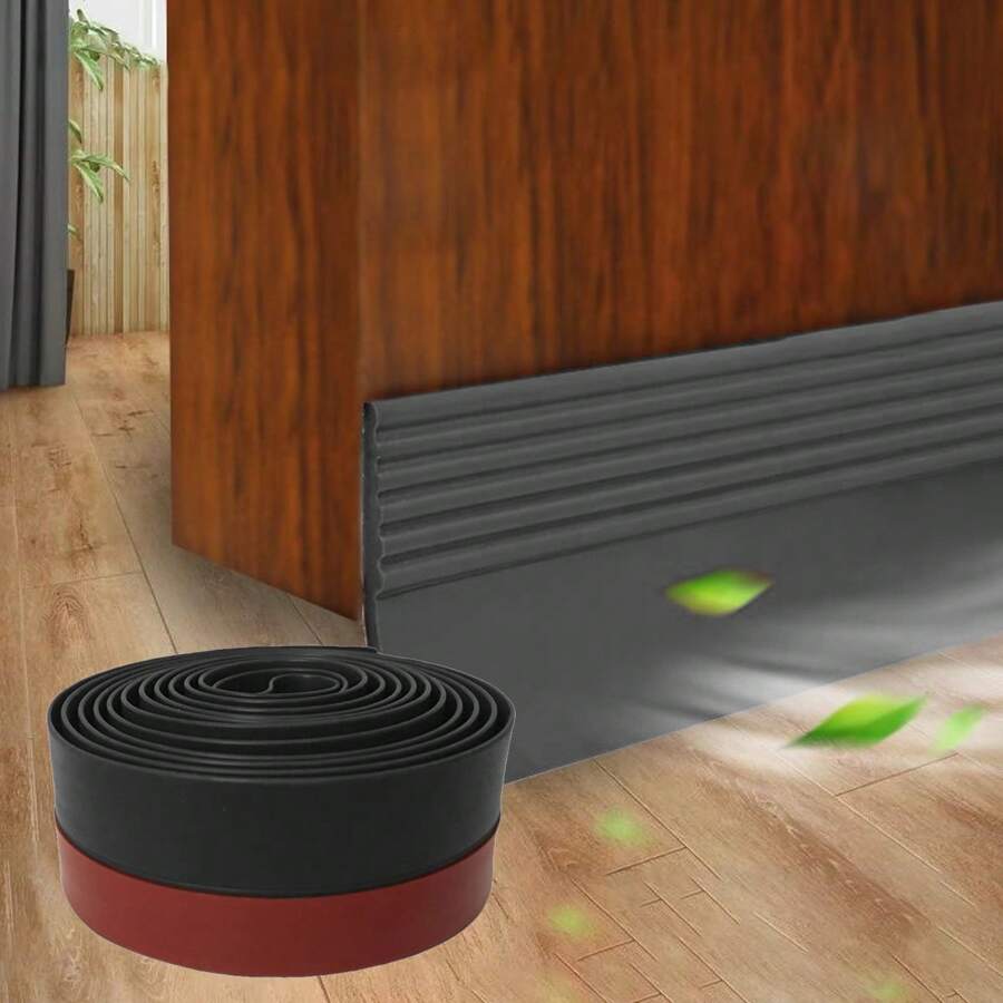 1米單層門底密封條36mm,適用於木製門、推拉窗、玻璃門等,自粘、防蟲、隔音、防風,適用於20mm以下的縫隙 - 黑色 - 查看 1