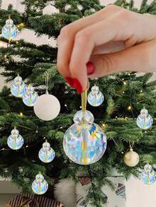 12入組節日派對蜂窩切割水晶球吊飾裝飾品 - 彩色 - 查看 2