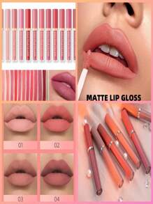 Labial Liquido Indeleble Matte Lip Gloss 12 Piezas Labial - Multicolor - Ver 1