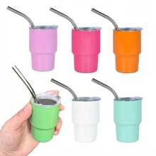 1pc/6pcs 2.87oz Mini Stainless Steel Car Cup Portable Handheld Insulated Cup - Multicolor - View 2