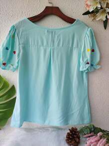 Women Blouses - Màu xanh lam - Xem 3