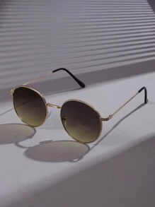 1 Set, 4pcs/Pack Men's New Round Frame Fashion Glasses, Suitable For Driving, Fishing, Travel Accessories And Daily Wear For Summer Beach Vacation, Outdoor, Travel