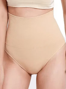 Sports Outdoor 1pc 2024 US Size Waisted Body Shaper Shorts Shapewear For Women Tummy Control Leggings Sweat Shorts Weight Loss Workout Running Slimming Compression Thong For Daily Sport Workout Weightlifting Fitness Cycling Yoga Pilate Camping Hiking New Year Style Spring Gym Accessories - Apricot - View 4