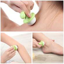 Facial Massager, Ball Massager To Eliminate Eye Bags & Puffy Eyes, Cryotherapy & Scraping Massager, Flower Seed Shaped Massager For Relieving Muscles On Legs, Shoulders & Cervical Vertebrae - Green - View 6