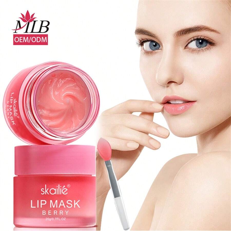 Skailie 支持 Oem/odm 現貨睡眠唇膜、變色唇膏,韓國熱門款式,保濕滋潤,適用於乾裂嘴唇,桃子口味唇膜、唇膏 - 粉色 - 查看 1