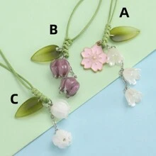 Dây đeo cổ điện thoại di động chống mất họa tiết hoa anh đào dành tặng mẹ, gia đình, bạn bè, sinh nhật, ngày lễ, mặt dây chuyền điện thoại - Nhiều màu - Xem 3