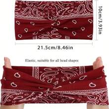 1pc Bohemian Paisley Print Crossed Headband, Wide Elastic Hairband, Sweet Sport Anti-Sweat Headband, Soft & Comfortable, For Women And Girls, Yoga And Running Boho,Gym Turban Headband Sweatband Fall Winter Hair Band Hair Accessories For Women For Vacation Outfits Woman Elegant Scarf Women Bandanas Soft Headwrap - Multicolor - View 4