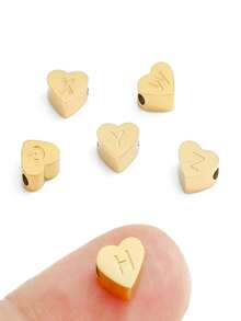 1pc Fashionable Simple & Versatile & Luxurious & Golden Heart Pendant For Daily Wear - Gold - View 4
