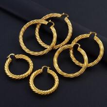 1對5cm 6cm 7cm 8cm非洲大耳環女士大圓銅扭曲耳環風 - 扭曲 - 查看 7