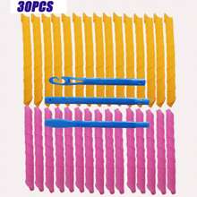 55cm捲髮器,diy波浪狀髮型,不需要用熱,不危害頭髮,有10/20/30入組可選 - 彩色 - 查看 9