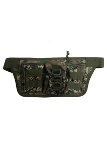 1pc Multifunctional Three-Piece Waist Bag, Camo Fanny Pack, Mini Waterproof Outdoor Hiking Cycling Bag - Green - View 3