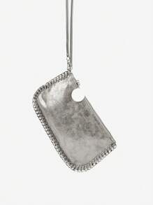 手工製作的銀色金屬鏈包，可作肩背包、斜背包、手提包，適合女性，酷炫、潮流、街頭風格 - 銀色 - 查看 5