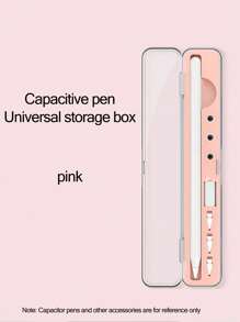 1入組塑料apple Pencil儲存盒,適用於apple Pencil 1/2代筆尖套和連接器更換配件 - 粉色 - 查看 3