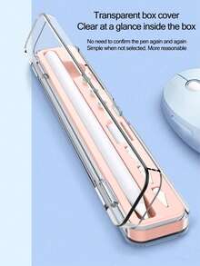 1入組塑料apple Pencil儲存盒,適用於apple Pencil 1/2代筆尖套和連接器更換配件 - 粉色 - 查看 4