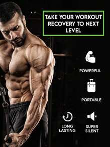 HYUNDAI Massage Gun, Percussion Massage Gun, Deep Tissue Electric Muscle Massager With 4 Replaceable Massage Heads, Portable Handheld, Suitable For Men And Women