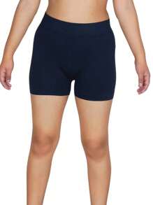 3 WOMEN'S LYCRA SHORTS - BLACK aND WHITE aND BEIGE - View 2
