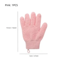 1pc Pink Exfoliating Bath Gloves, Shower Deep Exfoliating Bath Towel Bath Brush, Exfoliating Bath Gloves, Advanced Exquisite Body Scrub And Full Body Massage Spa Beauty Bath Gloves, Men And Women - Pink - View 2