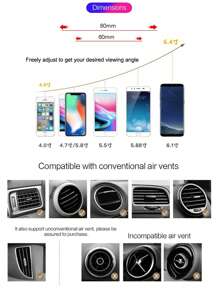 1pc Rhinestone Decor Car Phone Holder - Silver - View 4