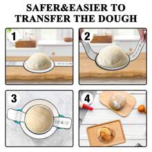 One Piece Oven Bread Silicone Baking Mat With Extra Long Handles For Transferring Dough Pastries Pizza Cookies Non-Stick Bread Slings Reusable Heat-Resistant Bakeware Liners - Black - View 3