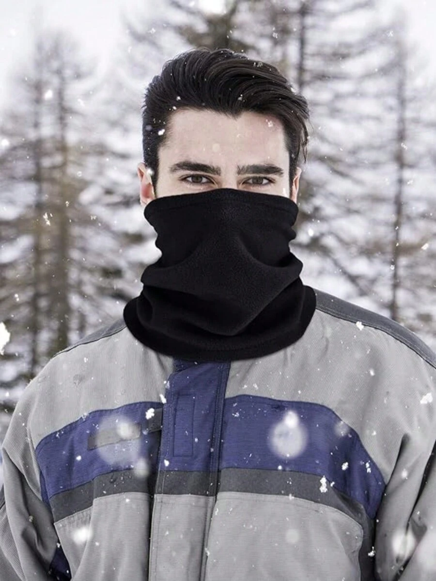 1 Pieza Cuello De Invierno Grueso De Forro Polar Para Exteriores Contra Viento, Polvo Y/o Para Mantenerse Caliente. Adecuado Para Montar, Esquiar, Patinar, Acampar. También Puede Utilizarse Como Mascarilla Y/o Diadema