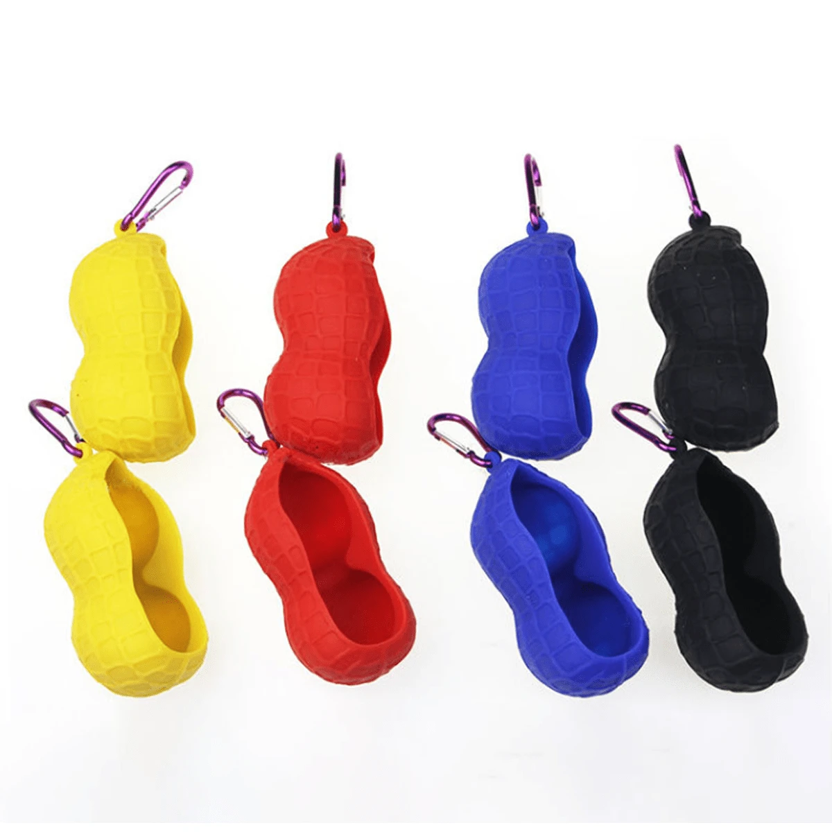 1入組雙球高爾夫球套鑰匙扣袋,高爾夫球儲物袋,戶外練習球袋 - 藍色 - 查看 1