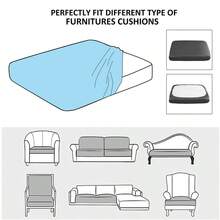 1入彩印彈性全覆蓋沙發套,現代風格,全年適用防塵面料,適用於客廳或臥室 - 彩色 - 查看 3