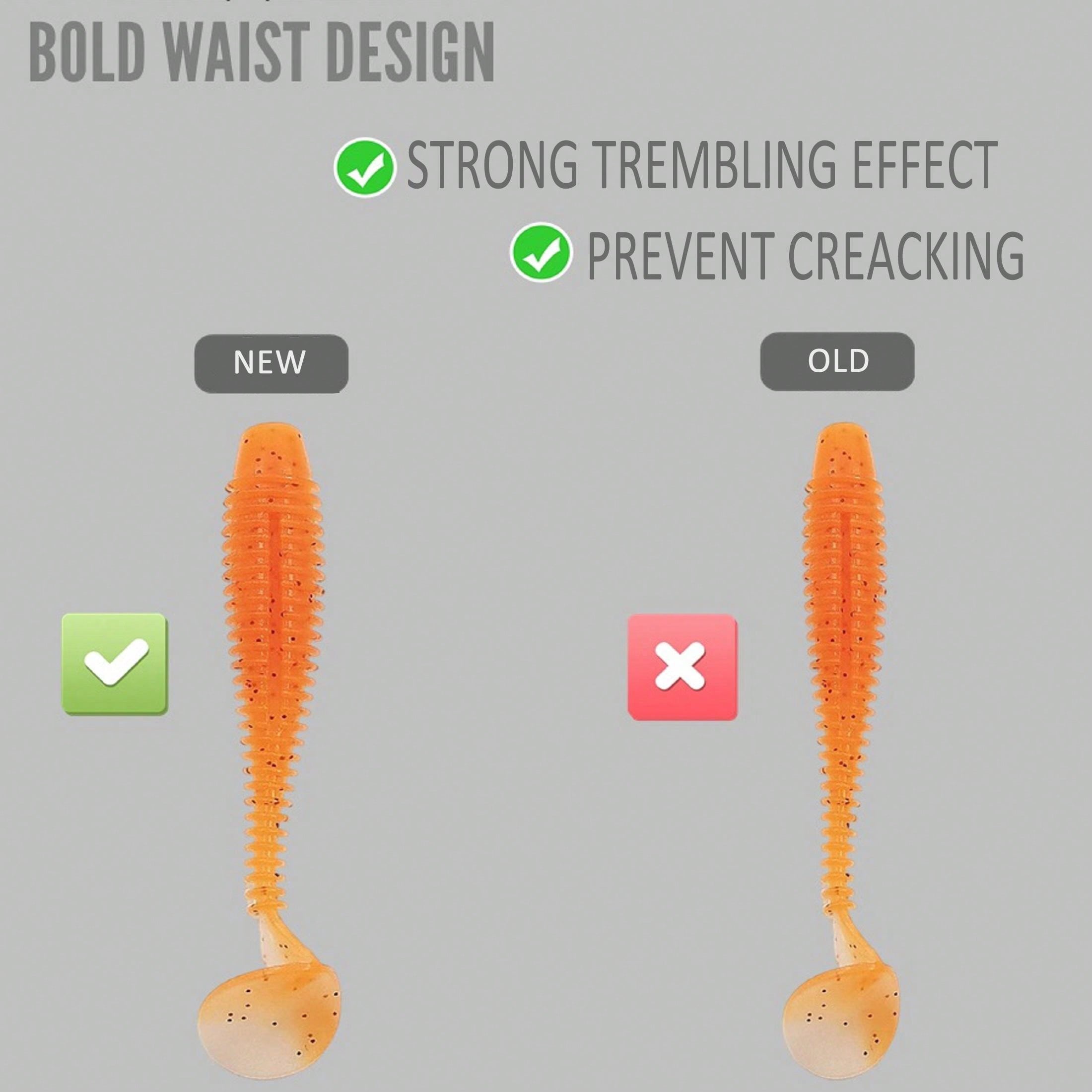 10pcs 7.3cm Soft Bait With Twisted Tail & Thread, Fishing Lure Bait