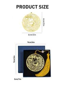 tianse 1入復古流蘇書籤,風鯉魚造型書籤附贈禮盒,適用於書迷、作家、讀者、教師、朋友、母親、兒童、青少年、男性、女性 - 鯉魚躍龍門 - 查看 2