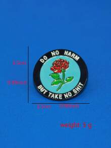 1個時尚花卉造型鋅合金胸針徽章,適用於日常穿著 - 藍色 - 查看 3