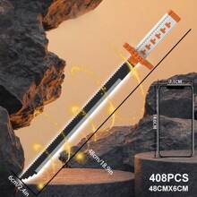 1 套积木武器模型，剑积木玩具，武器系列，DIY 组装模型创意家居装饰，益智玩具，生日礼物，新年礼物，节日礼物房间装饰 - 彩色 - 查看 2