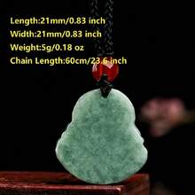 Timeswind 天然翡翠迷你佛像吊墜,深綠色 - 綠色 - 查看 2