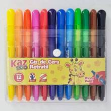 Kit Giz De Cera Retrátil 12 Cores Kaz - Multicolorido - Visão 1