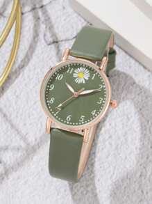 經典綠色數字手錶套裝女款,2入組 - 綠色 - 查看 2