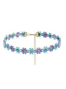 1pc Chic And Sweet Sunflower Woven Necklace Colorful Floral Choker For Women, Gift And Accessory - Yellow - View 4